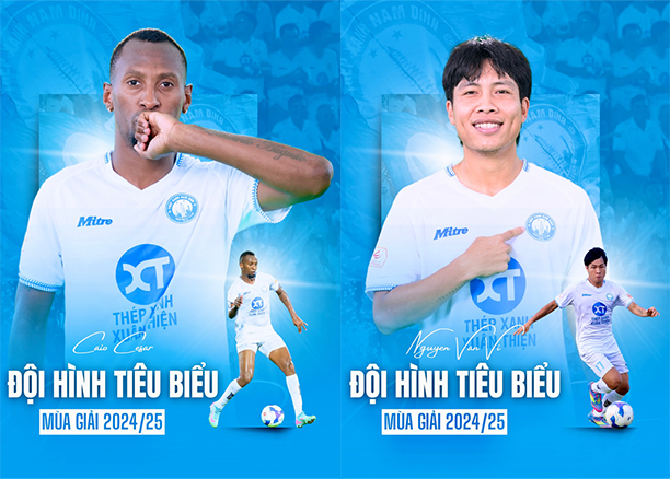 Ít ỏi cầu thủ Nam Định trong đội hình tiêu biểu V-League