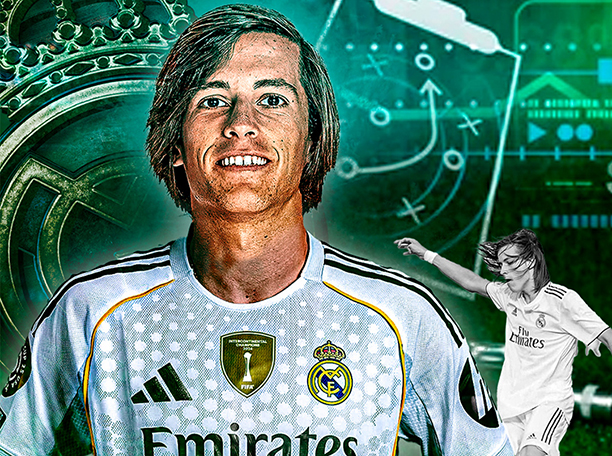 Álvaro Carreras rạng rỡ trong màu áo Real Madrid.